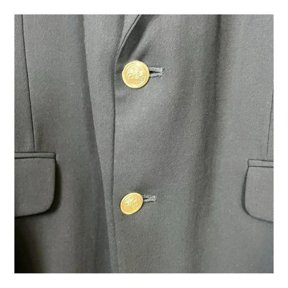 Stafford 100% Worsted Wool‎ Sport Coat Suit Jacket Black Men Size 42XT - Picture 6 of 8